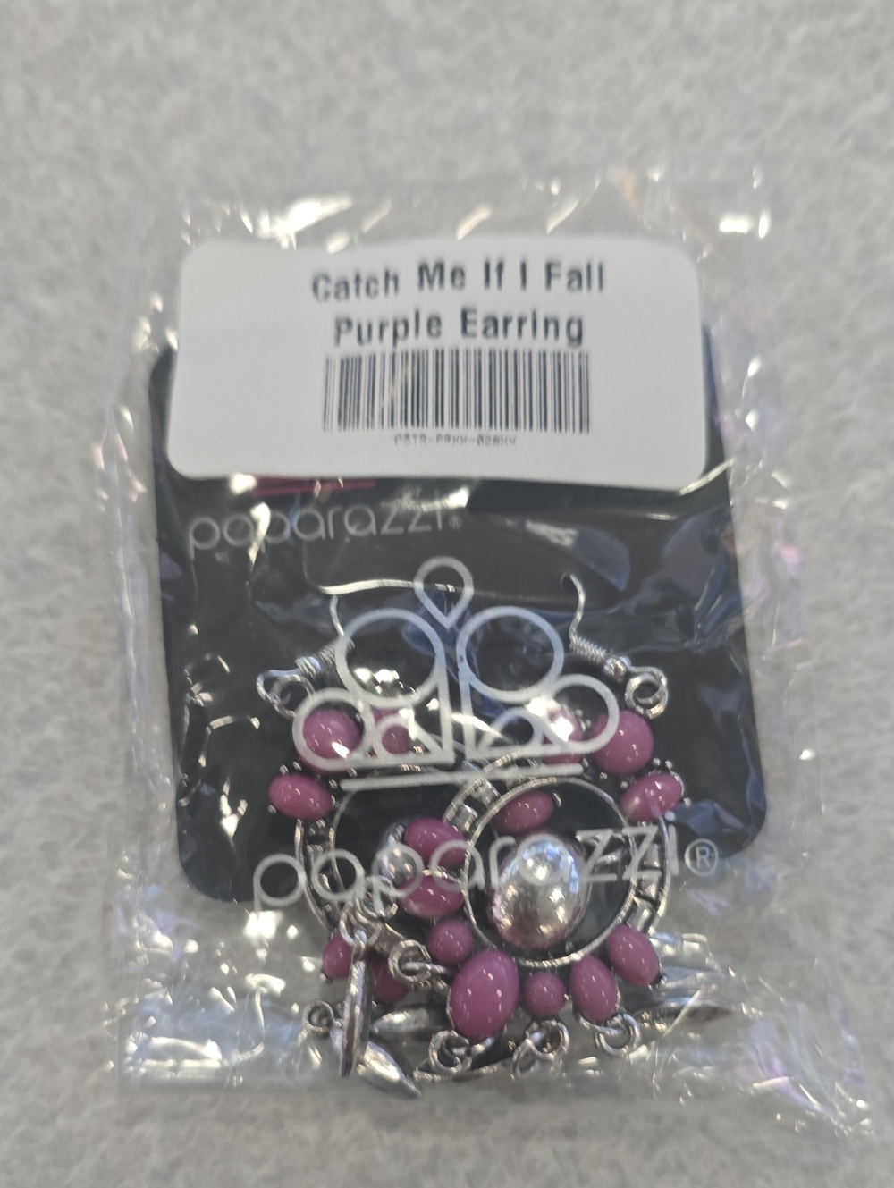 paparazzi Silver-Tone Earrings with Purple Beads